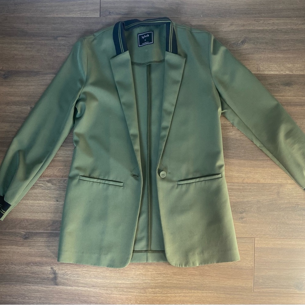 Splash army green blazer